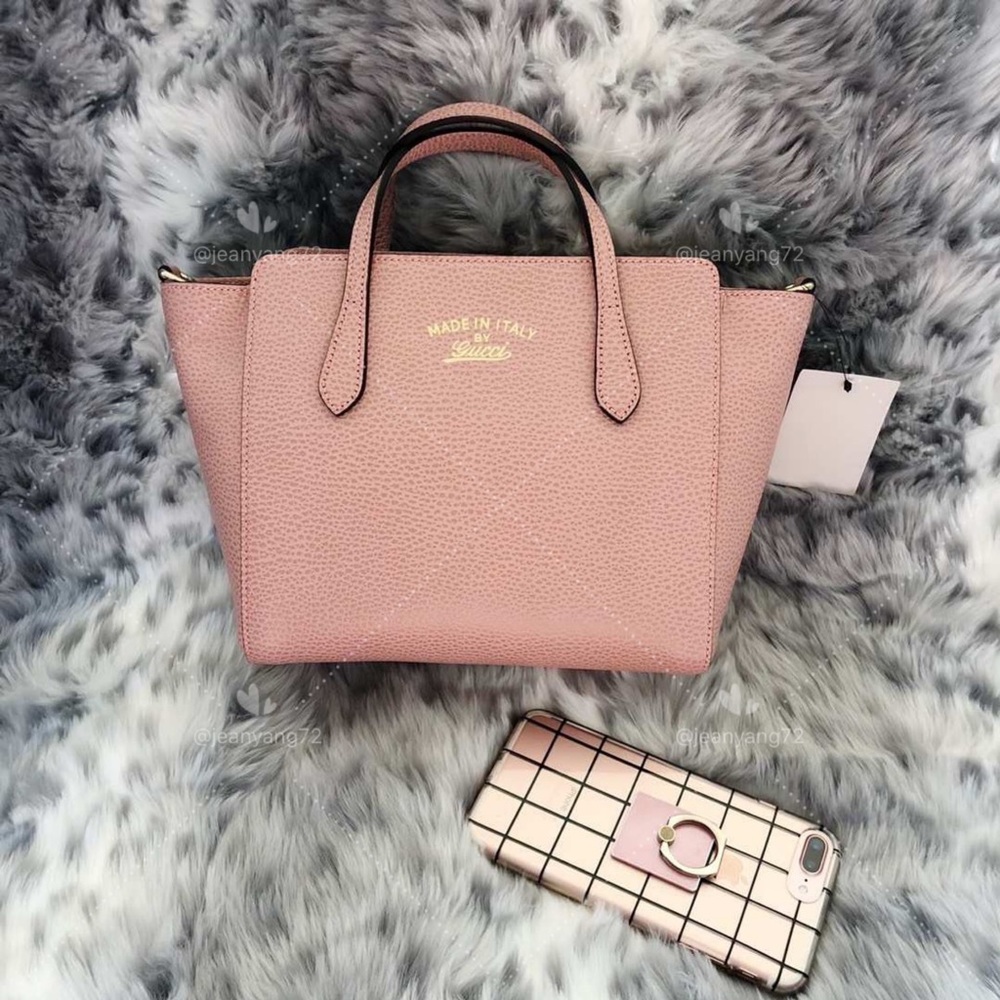 GUCCI Swing 2WAY Shoulder pink leather handbag